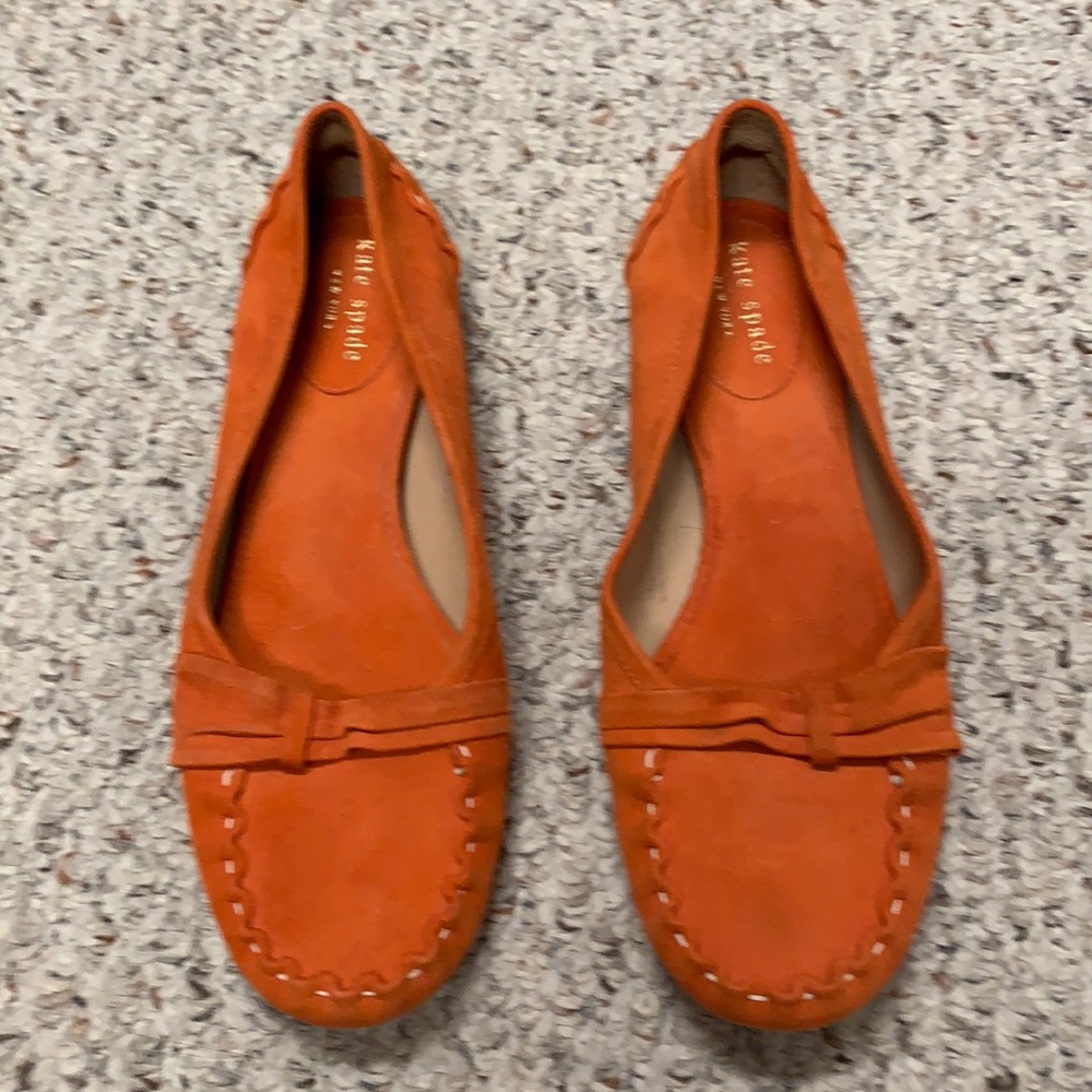 KATE SPADE suede orange flats